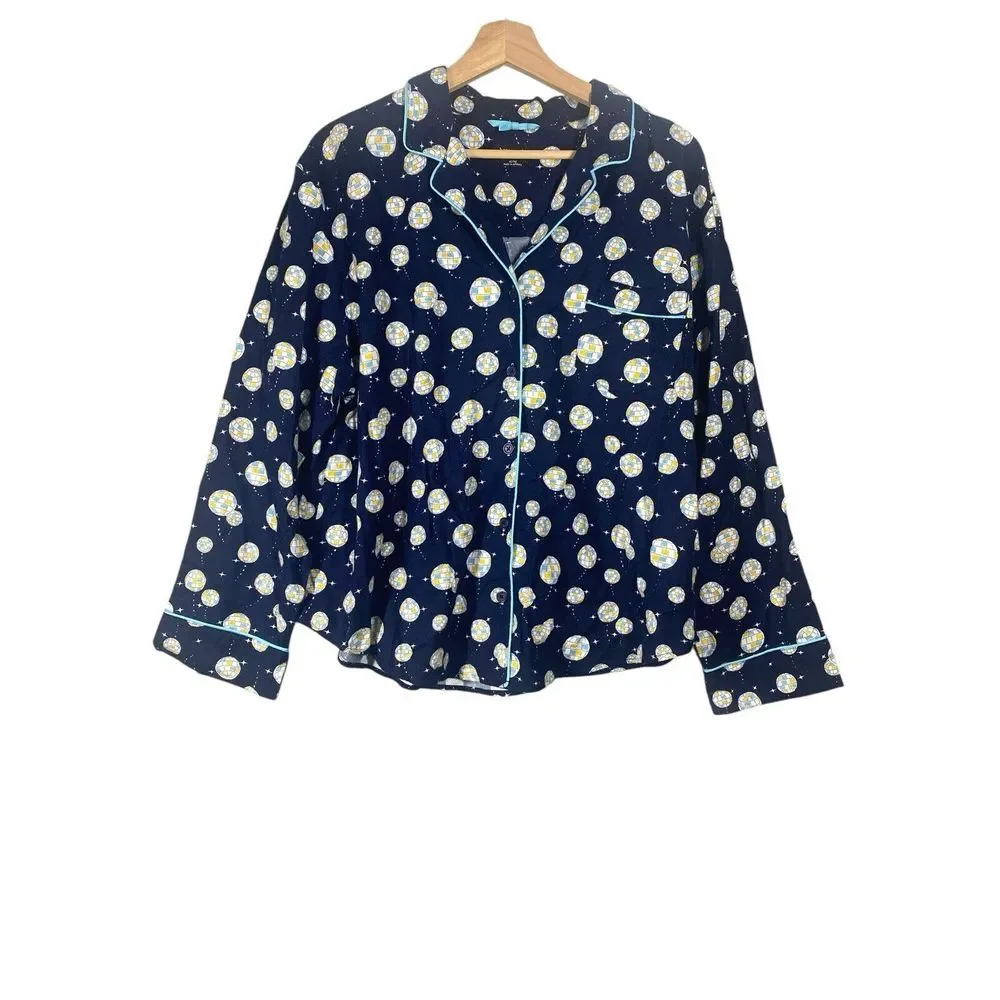 Kate Spade‎ New York Womens Flannel Long Notch PJ Set KS92573 Size XL